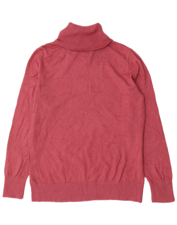 Maglione maglione a collo alto da donna L.L.Bean UK 16 grande cotone rosa