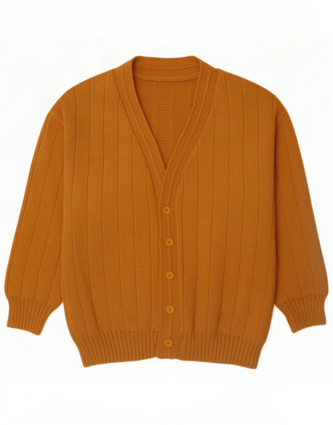 Maglione cardigan da uomo vintage giallo medio