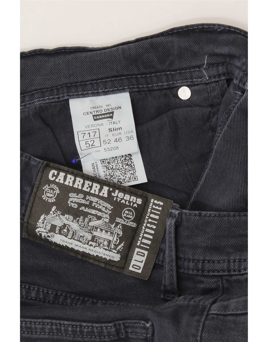 Jeans Carrera Uomo 717 Slim W36 L30 Cotone Grigio