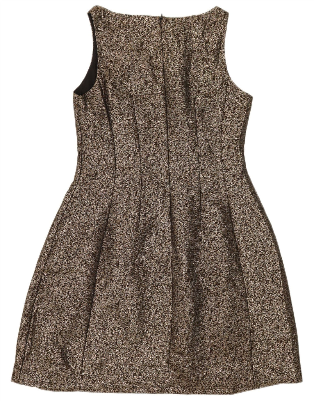 Abito a trapezio senza maniche da donna Oasis UK 12 Poliestere oro medio