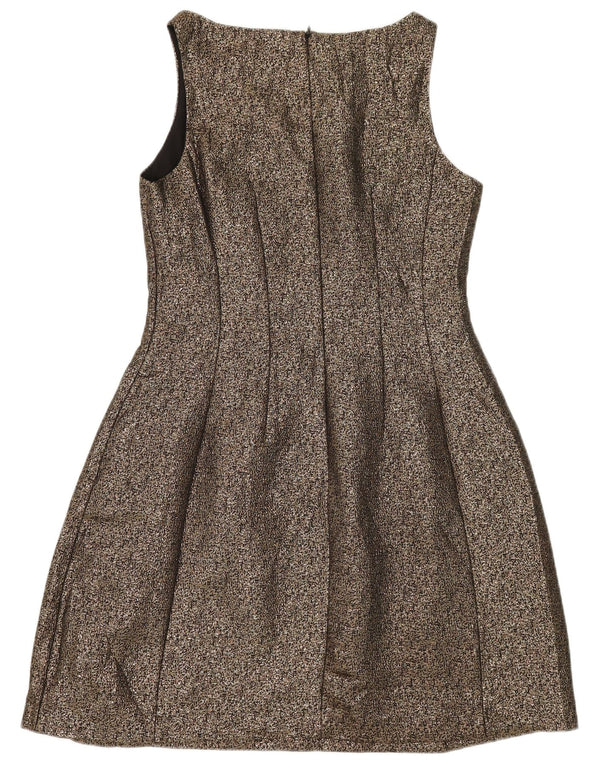 Abito a trapezio senza maniche da donna Oasis UK 12 Poliestere oro medio