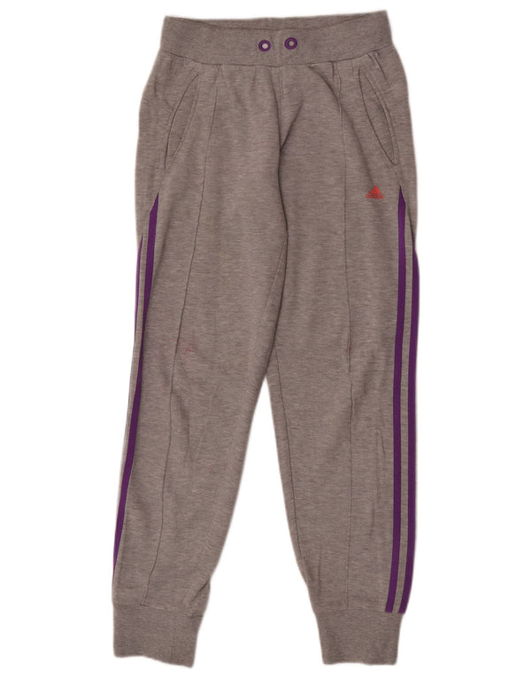 Pantaloni della tuta da ragazza Adidas Joggers 11-12 anni in cotone grigio screziato