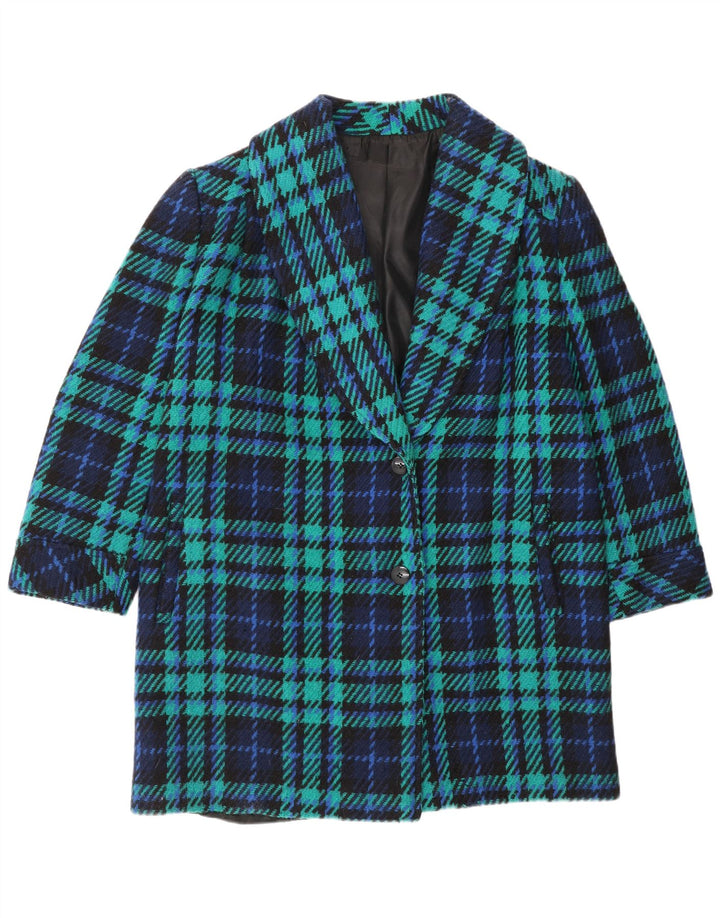 Soprabito oversize da donna vintage UK 16 grande plaid verde