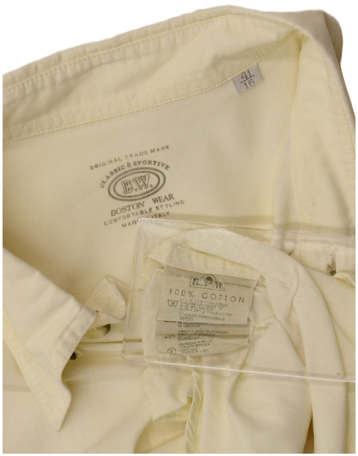 Camicia a maniche corte da uomo BOSTON taglia 41 16 grande cotone giallo