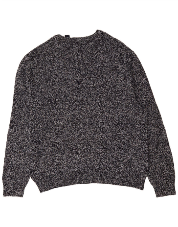 Maglione maglione girocollo da uomo Chaps 2XL cotone screziato blu navy