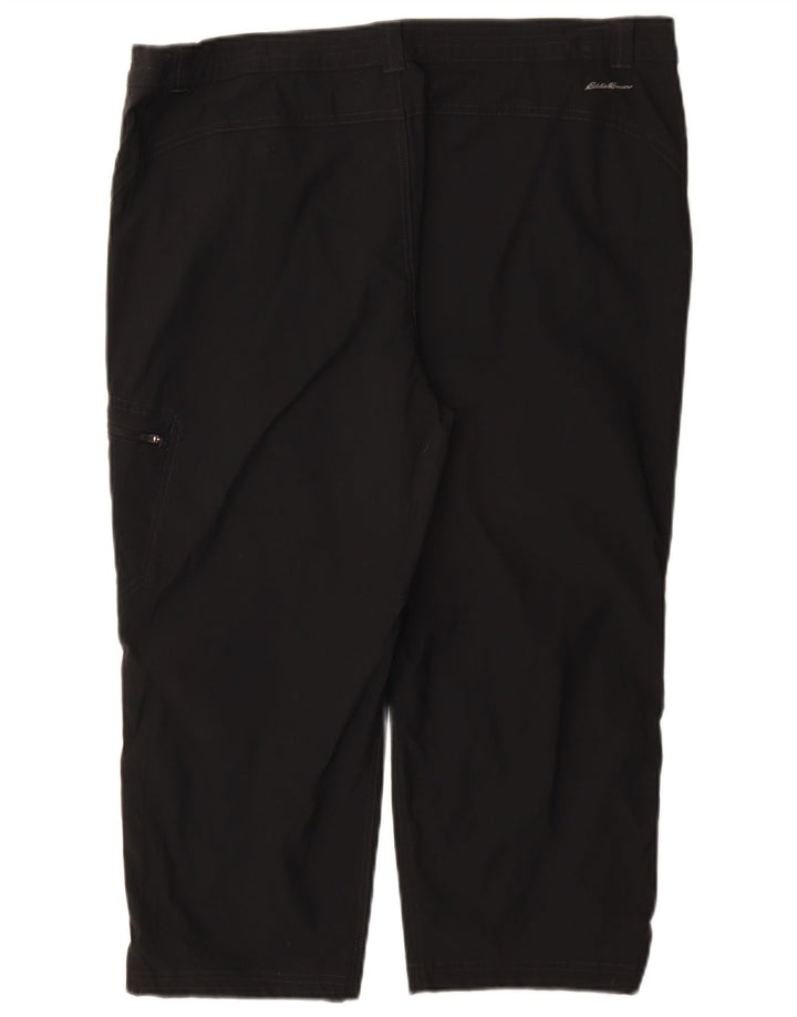 Pantaloni Capri cargo da donna Eddie Bauer US 16 2XL W38 L21 Nylon nero