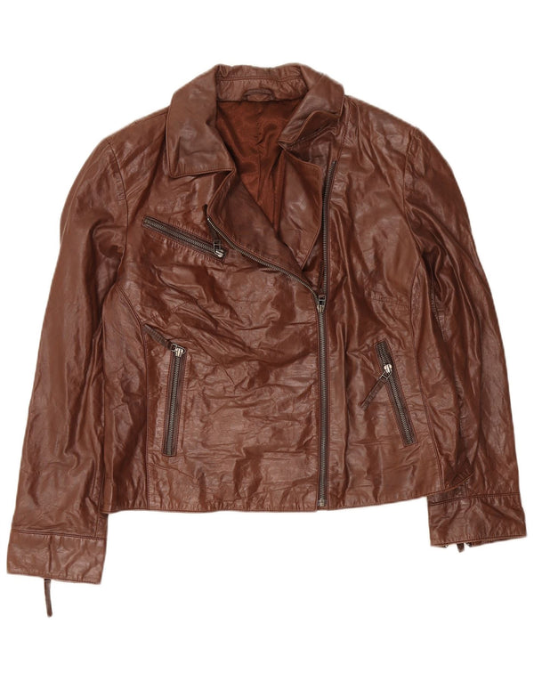 Giacca in pelle da donna C&A UK 18 XL Marrone
