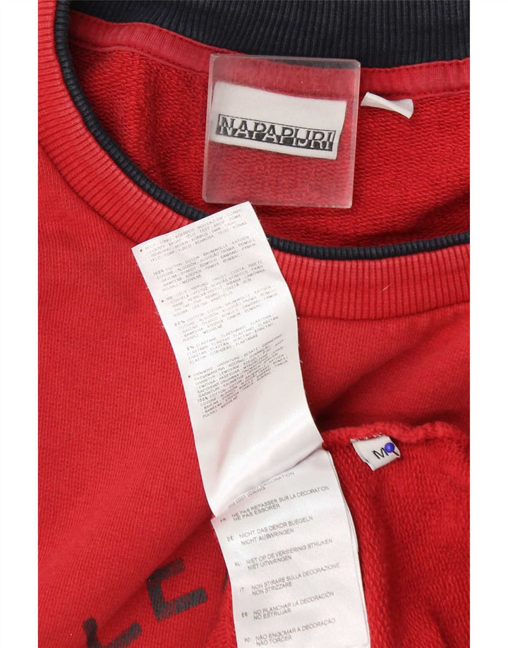 Felpa grafica da uomo Napapijri Maglione rosso medio in cotone