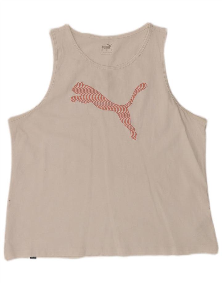 Canotta grafica da donna PUMA UK 18 XL cotone bianco