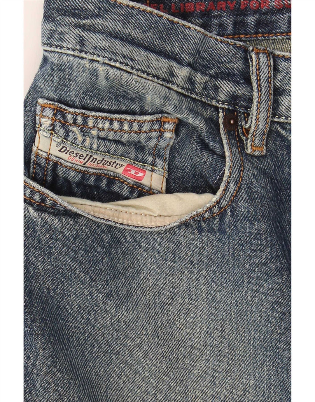 Jeans dritti da uomo Diesel W32 L30 cotone blu