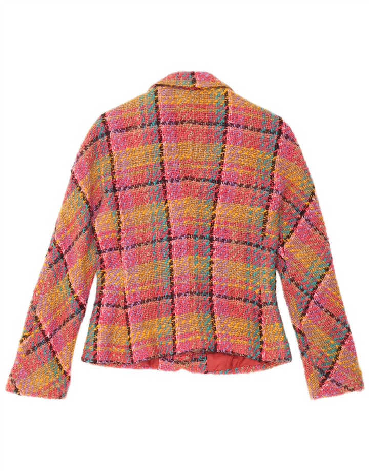 Giacca blazer a 3 bottoni da donna Gerard Darel IT 38 XS lana a quadri rosa