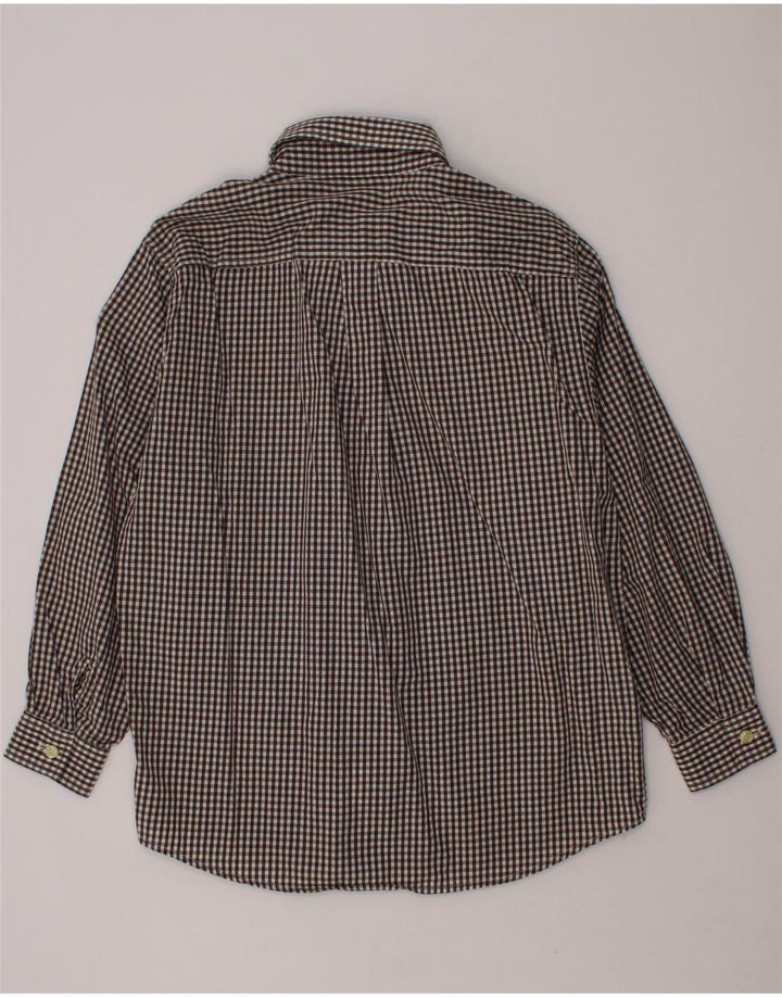 BENETTON Boys Shirt 7-8 Years Medium  Brown Gingham Cotton Vintage Benetton and Second-Hand Benetton from Messina Hembry 