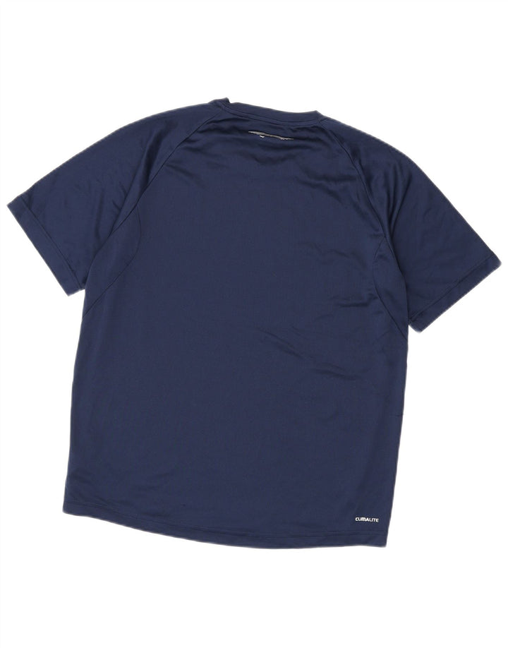 T-shirt Adidas Climalite da uomo Top medio in poliestere blu navy