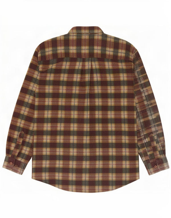 Torelli Camicia da uomo in flanella taglia 41/42 Cotone a quadri marrone grande