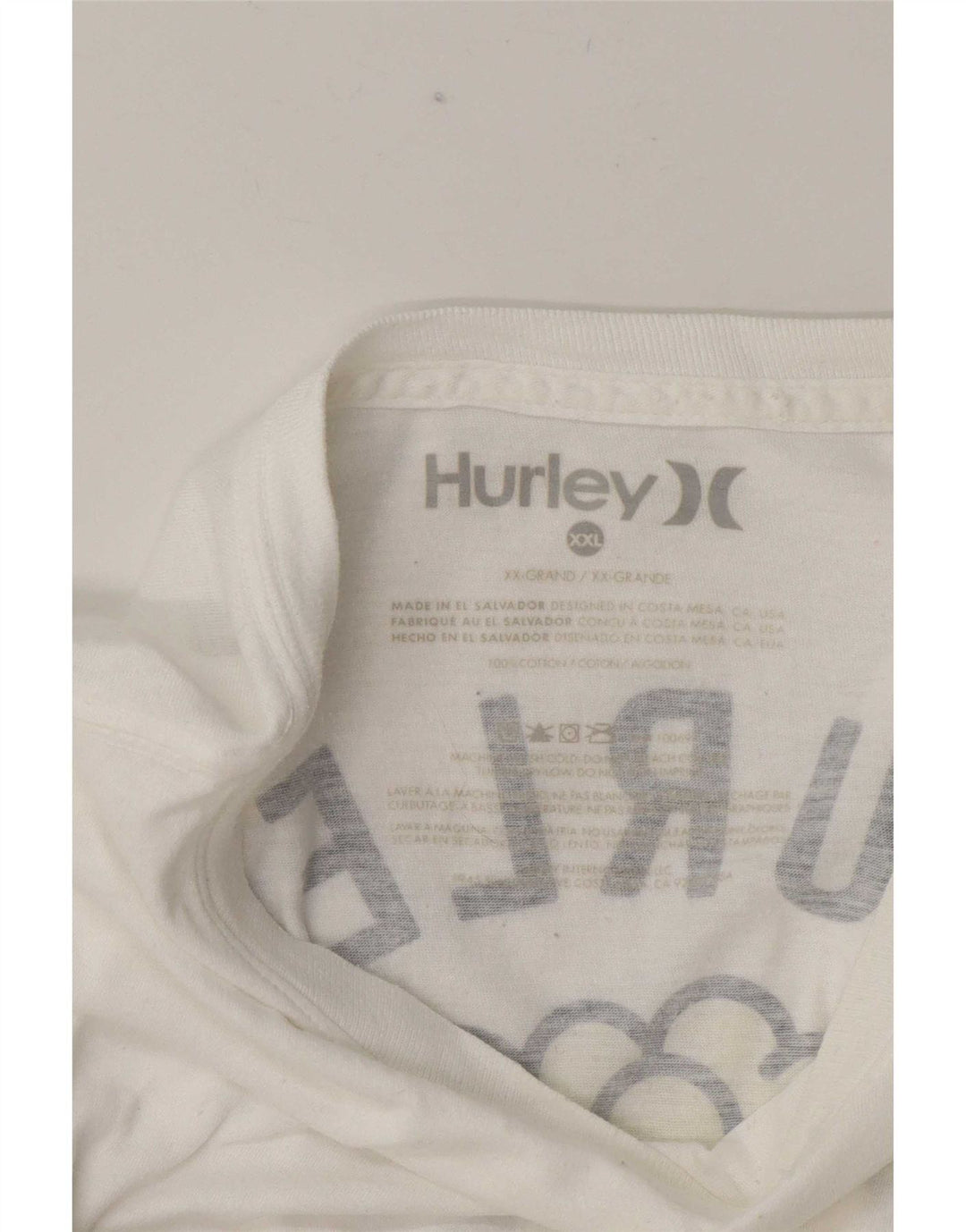 T-shirt grafica da uomo Hurley Top 2XL in cotone bianco