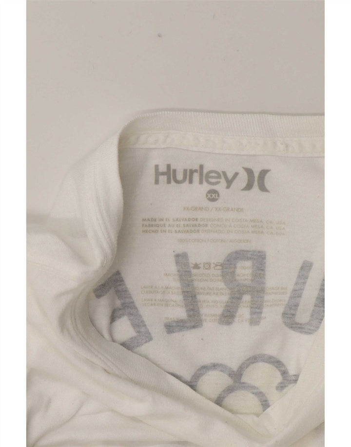 T-shirt grafica da uomo Hurley Top 2XL in cotone bianco