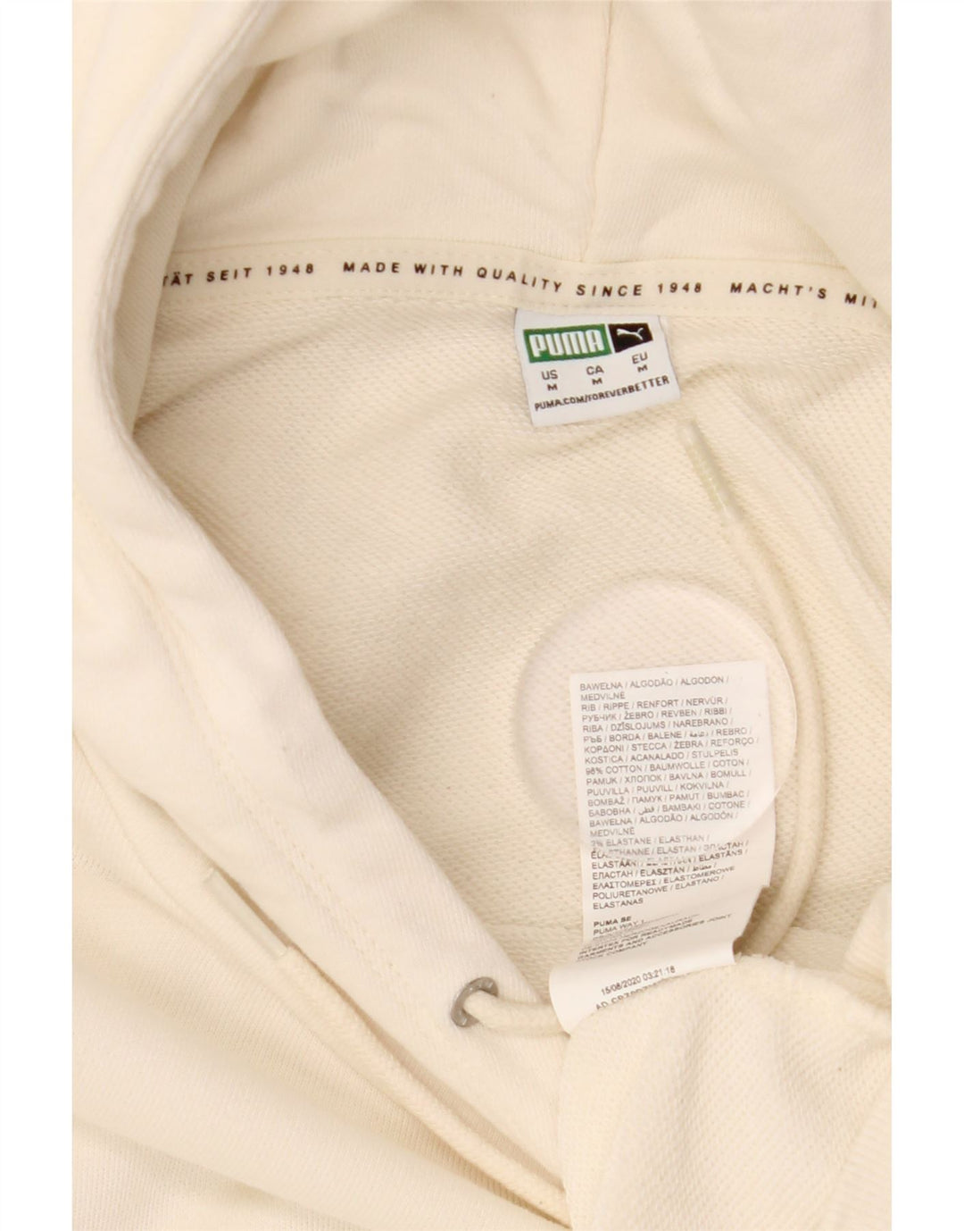 Felpa con cappuccio oversize da donna PUMA UK 14 cotone bianco medio