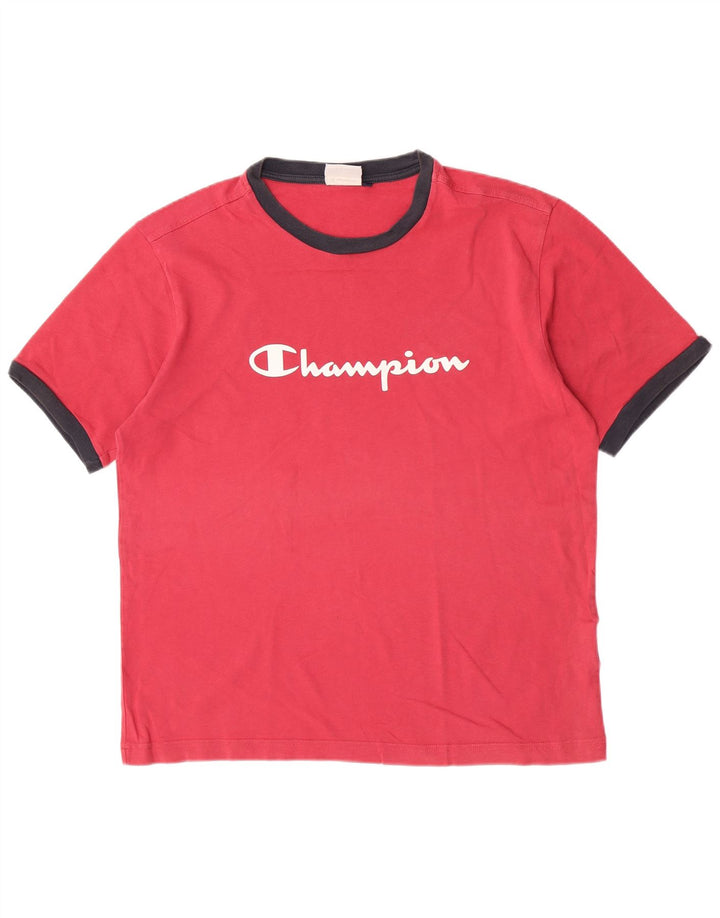 T-shirt grafica da uomo Champion Top grande in cotone rosso