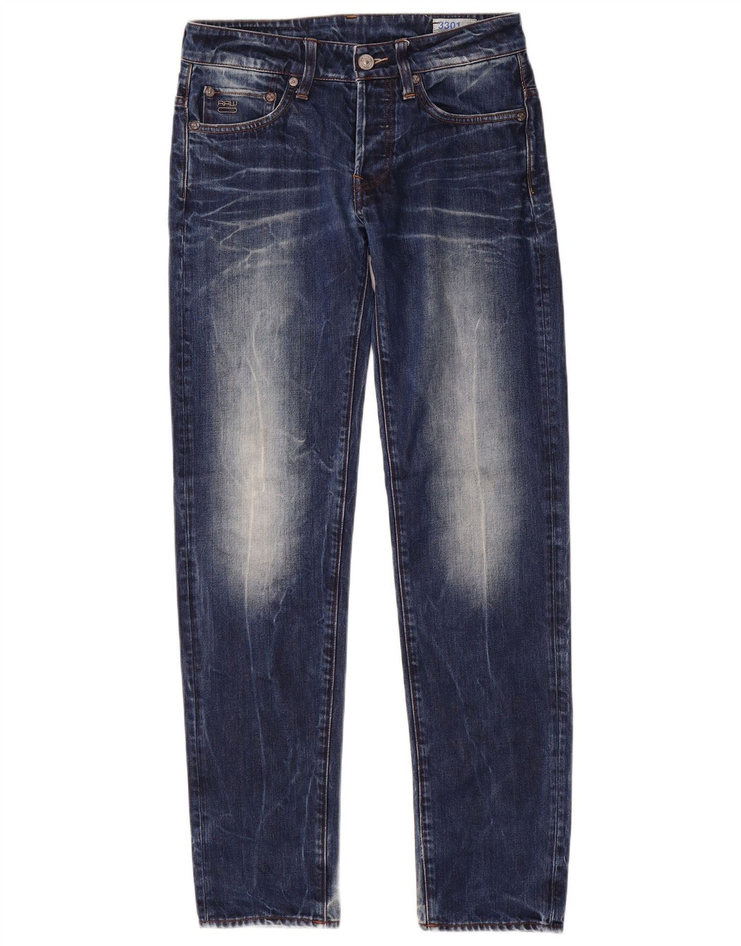 Jeans slim da uomo G-Star 3301 W28 L32 cotone blu