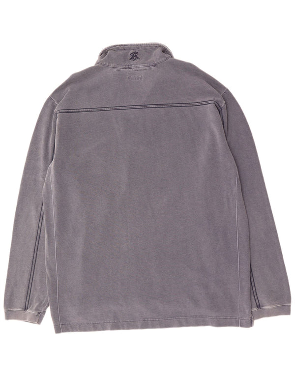 WHITE STUFF Felpa da uomo con collo con zip, maglione 2XL in cotone blu navy