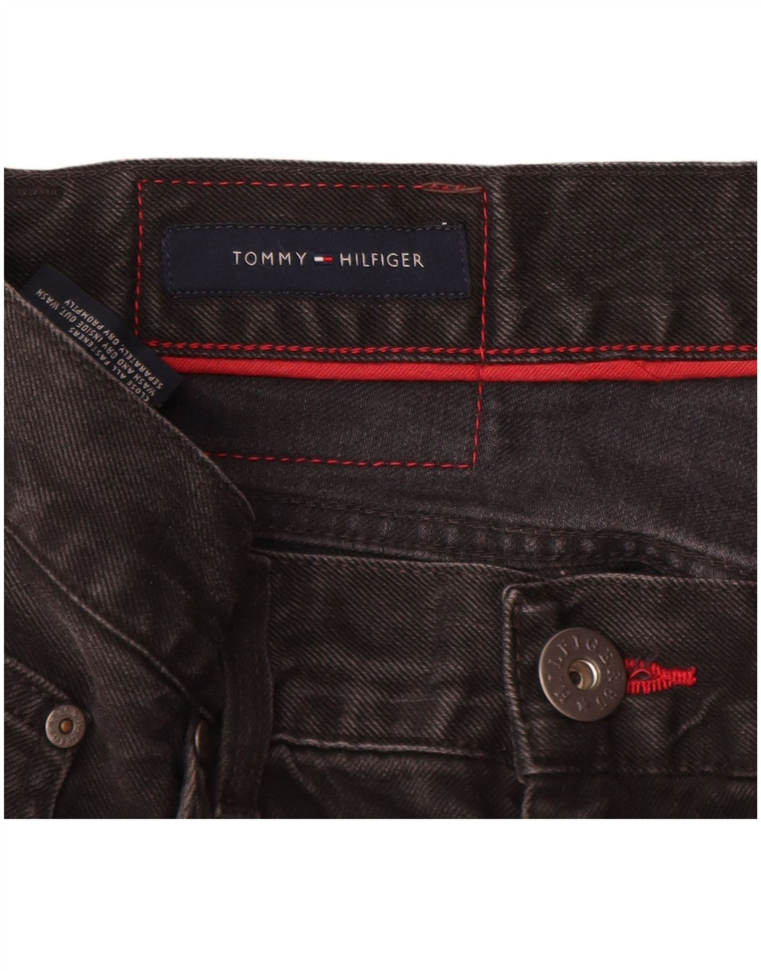 Jeans dritti Madison da uomo Tommy Hilfiger W36 L34 cotone nero