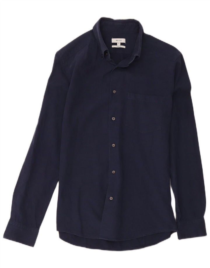 Camicia Reiss da uomo slim fit piccola blu navy