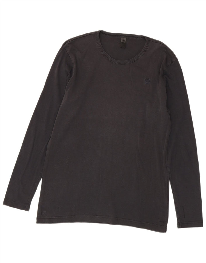 Top da uomo G-Star a maniche lunghe piccolo in cotone grigio