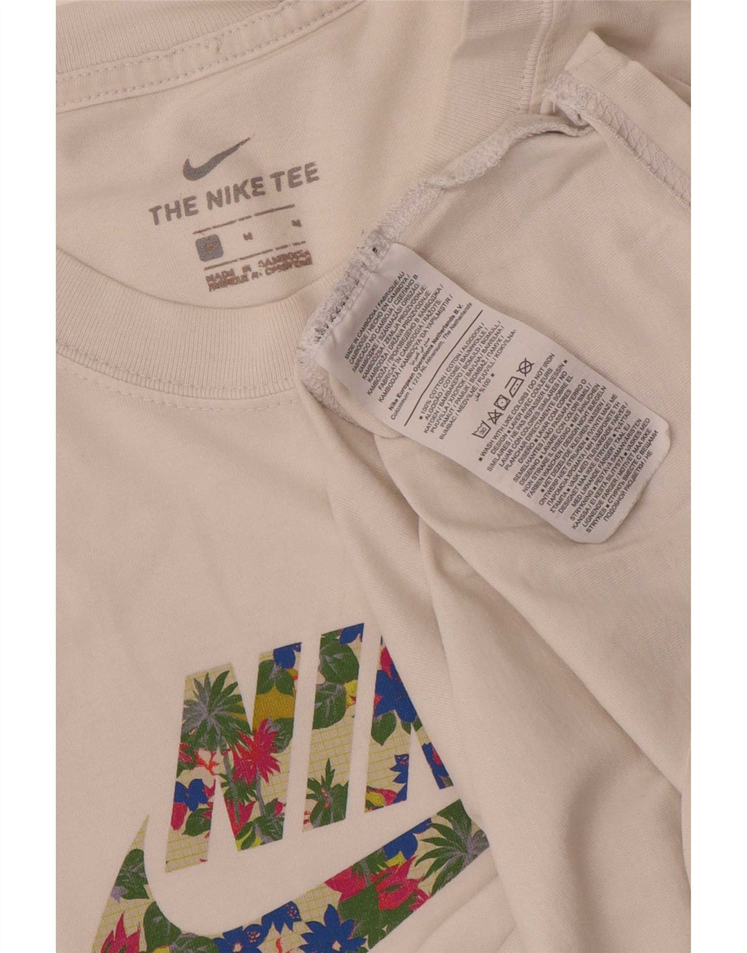T-shirt grafica da uomo Nike Top in cotone bianco medio