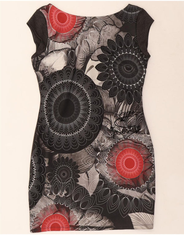DESIGUAL Abito tubino grafico da donna UK 18 XL Grigio floreale