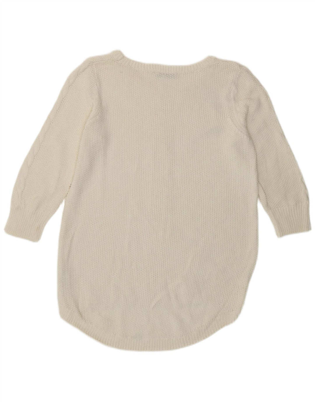 Maglione maglione con scollo a barca da donna Oasis UK 14 Cotone bianco medio