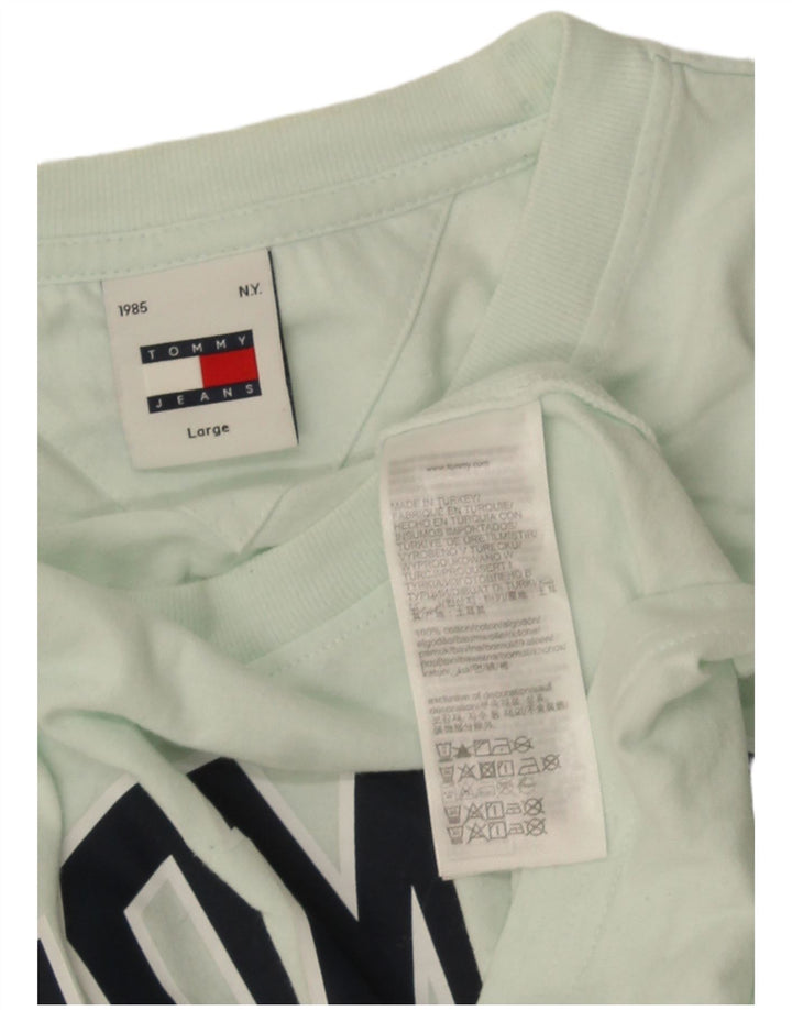 T-shirt grafica da uomo Tommy Hilfiger Top grande in cotone blu