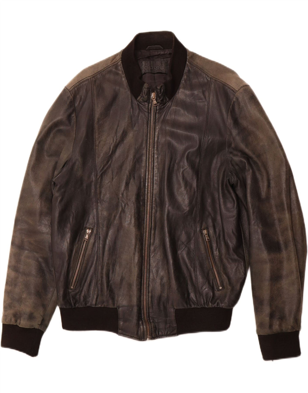 Giacca in pelle da uomo VINTAGE UK 38 media nera