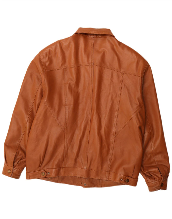Giacca in Pelle Uomo Gazelli IT 54 2XL Pelle Marrone