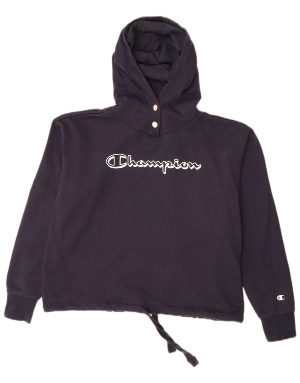 Maglione con cappuccio oversize grafico da donna Champion UK 10 Small Blu Navy