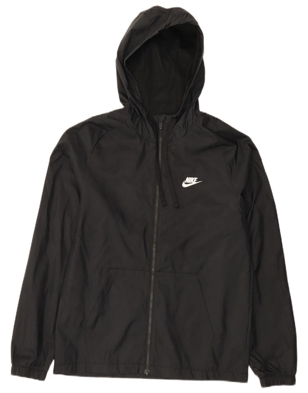 Giacca antipioggia con cappuccio Nike da uomo UK 36 piccola in nylon nero