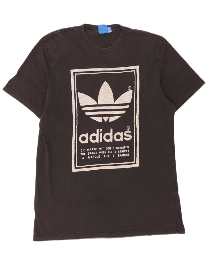 T-shirt grafica da uomo Adidas Top grande in cotone nero