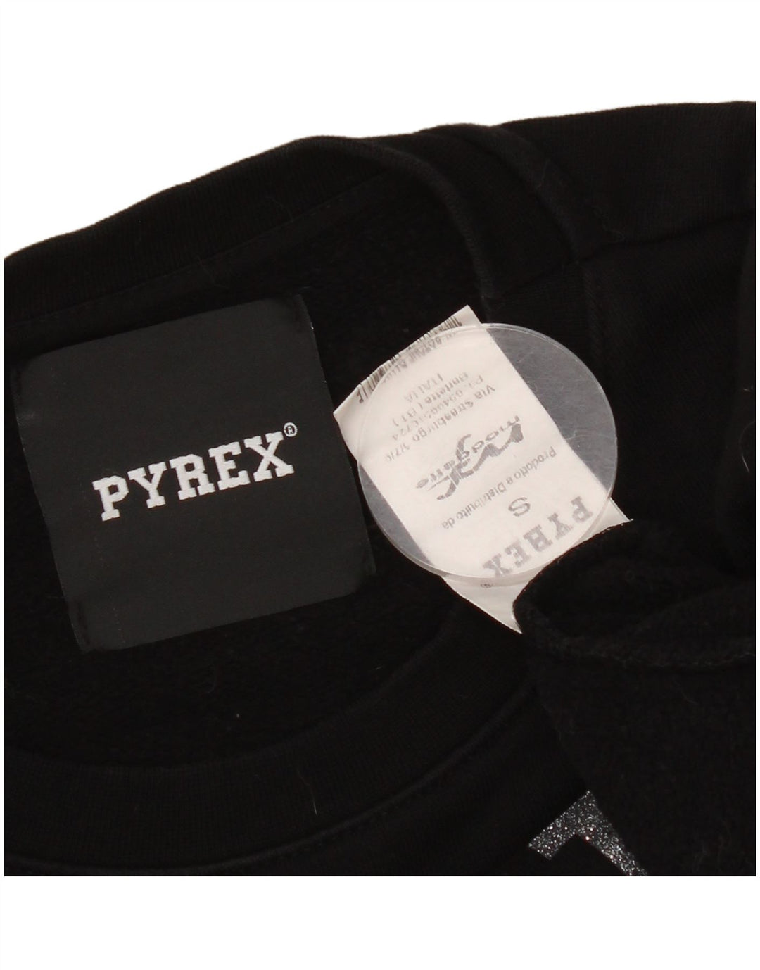 Felpa oversize con grafica da donna Pyrex UK 10 piccola in cotone nero