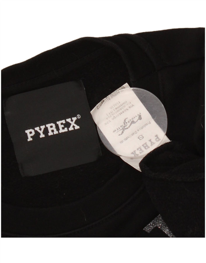 Felpa oversize con grafica da donna Pyrex UK 10 piccola in cotone nero