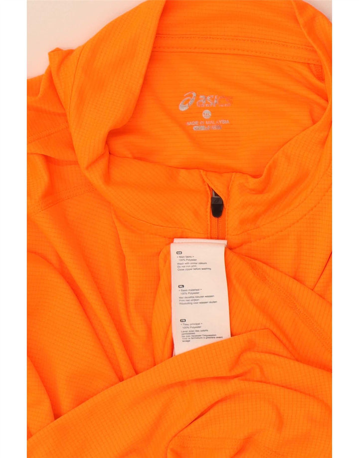 Maglietta Asics da uomo con zip e collo 2XL arancione in poliestere
