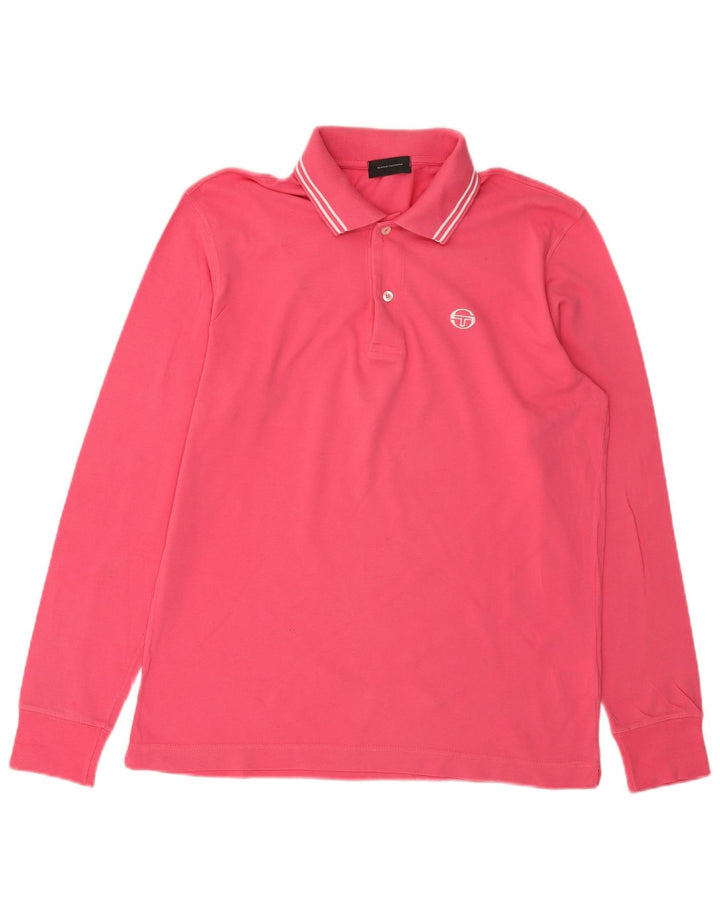 Polo Sergio Tacchini da uomo a manica lunga piccola in cotone rosa