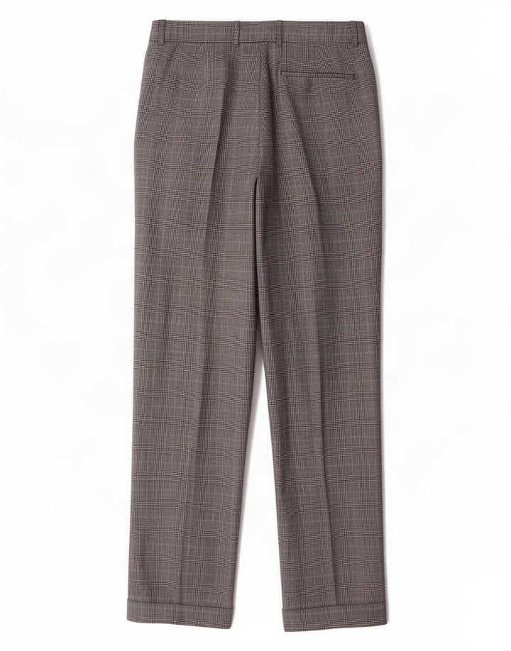 Pantaloni da abito con pegging Marks & Spencer da uomo St. Michael W32 L31 a quadri grigi