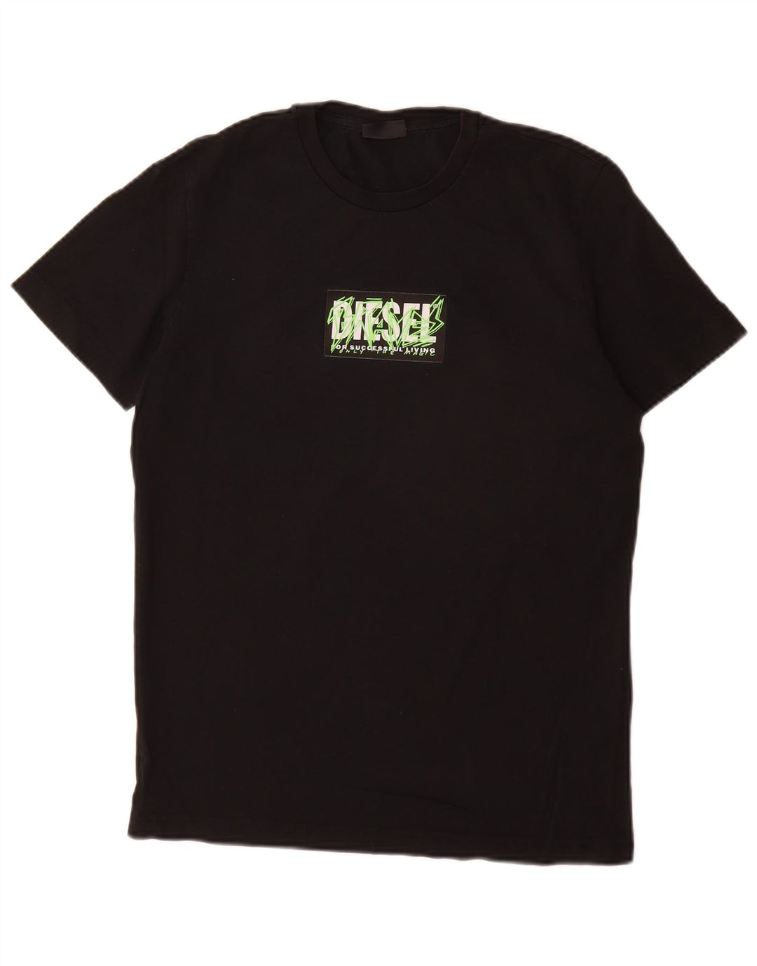 T-shirt grafica da uomo Diesel Top piccola in cotone nero
