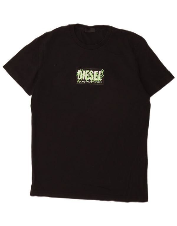 T-shirt grafica da uomo Diesel Top piccola in cotone nero