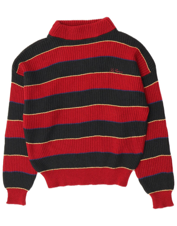 Maglione da uomo a collo alto Les Copains in lana a righe rosse medie