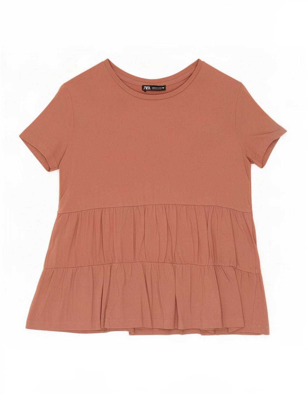 Camicetta a maniche corte da donna Zara UK 10 piccola marrone