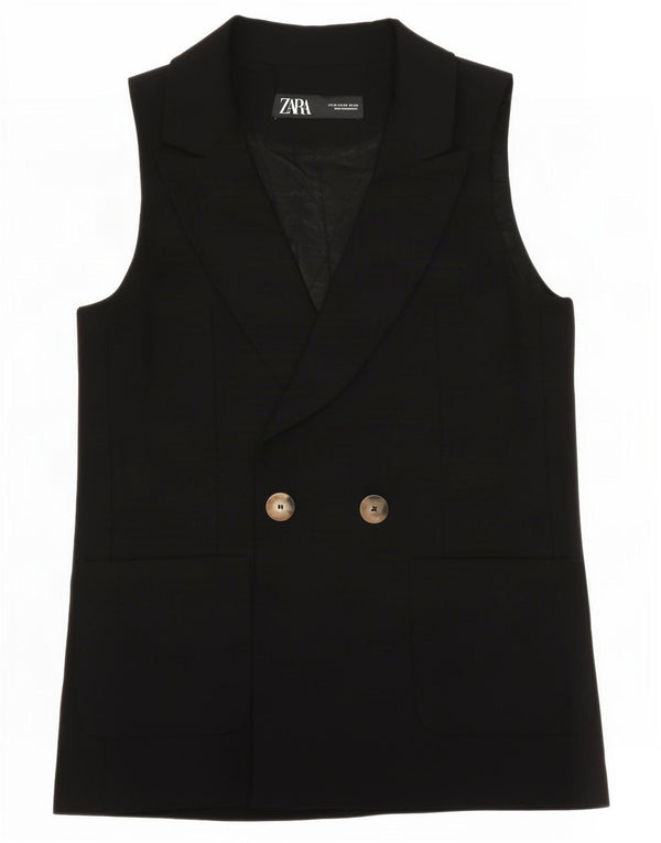 Giacca blazer doppiopetto senza maniche da donna Zara UK 6 XS nera
