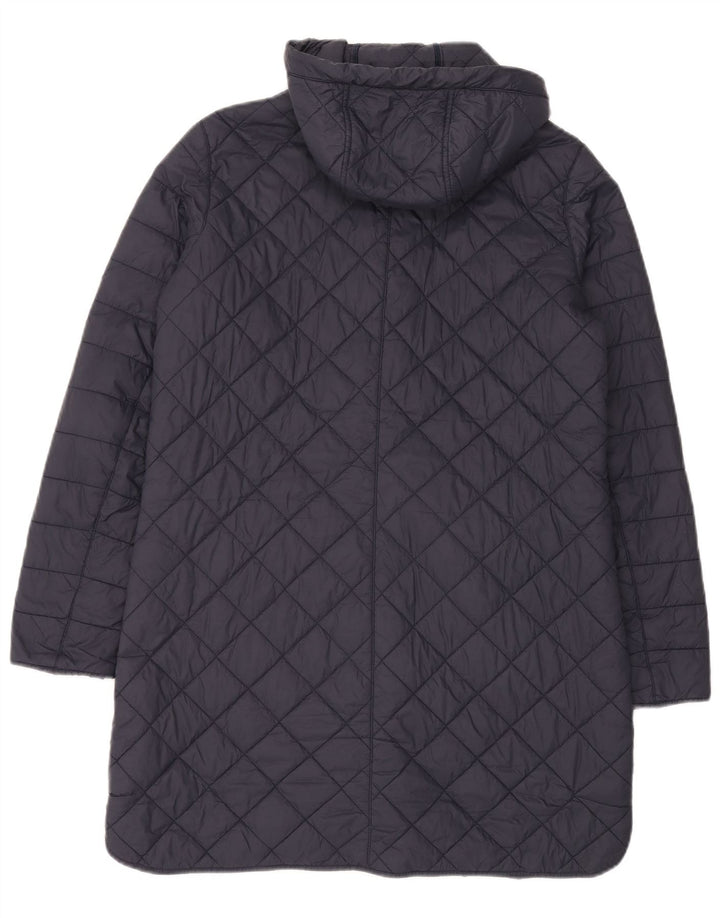 Cappotto trapuntato con cappuccio da donna Barbour UK 14 Large blu navy in poliammide