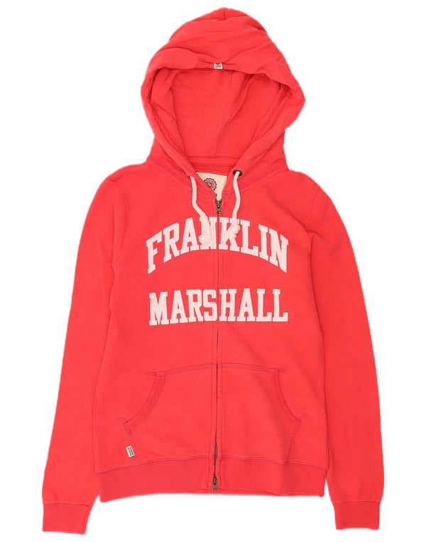 Maglione con cappuccio e zip grafica da donna Franklin & Marshall UK 16 Large Rosso