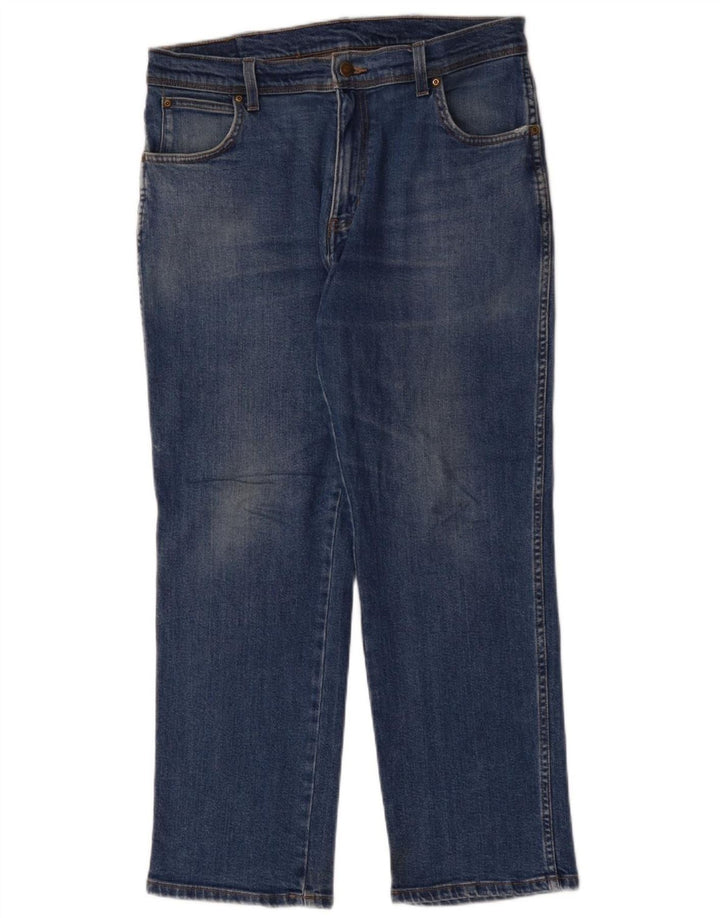 Jeans dritti da uomo Wrangler vestibilità regolare W34 L30 cotone blu