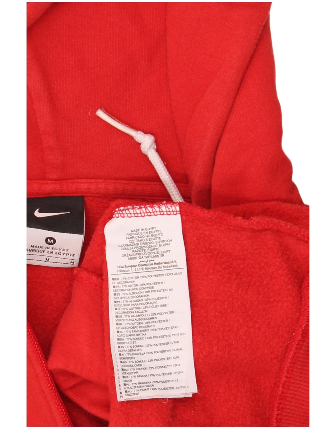 Maglione con cappuccio e zip da uomo NIKE in cotone rosso medio